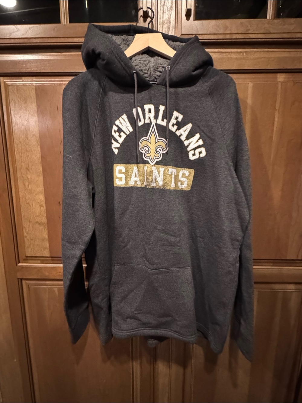 New Orleans Saints Charcoal Gray Hooded Sweatshirt